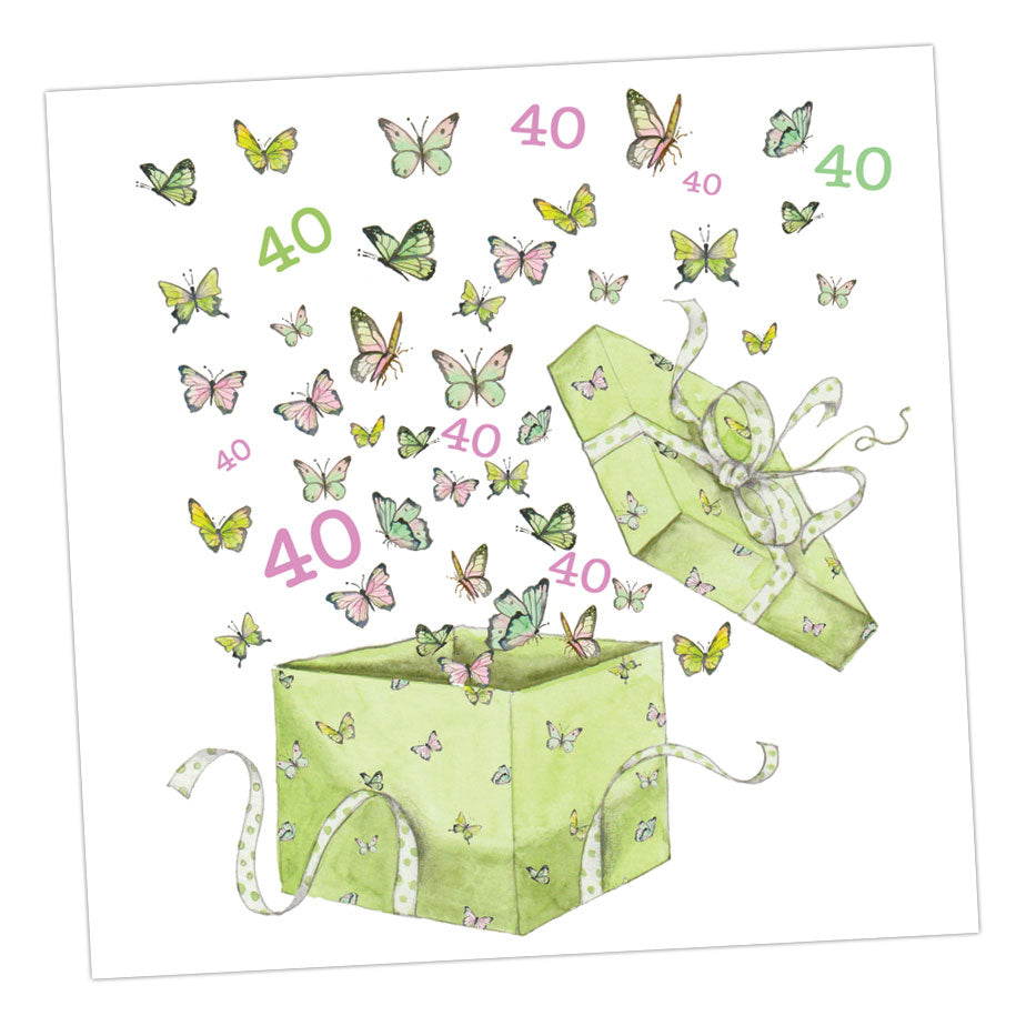 Butterfly 40th Birthday Card Greeting & Note Cards Crumble and Core   