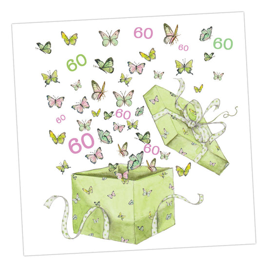 Butterfly 60th Birthday Card Greeting & Note Cards Crumble and Core   