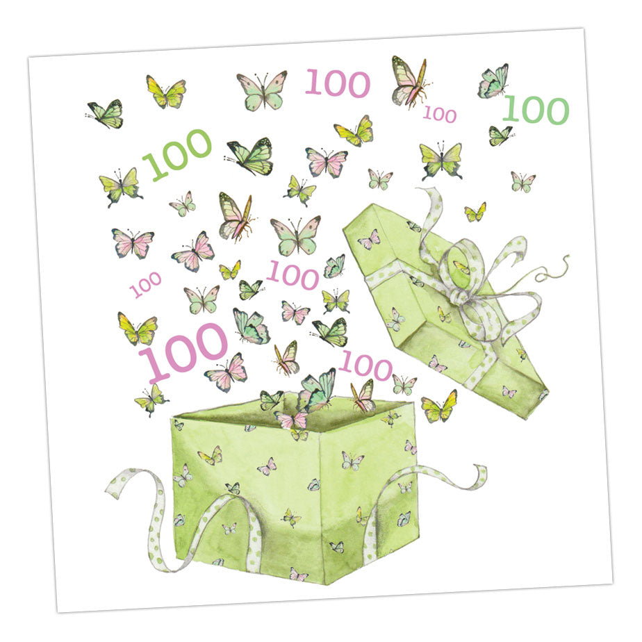 Butterfly 100th Birthday Card