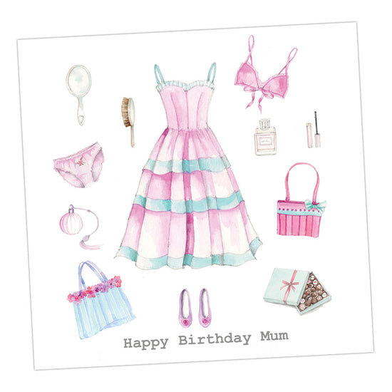 Dress and Bag Mum Birthday Greeting Card Greeting & Note Cards Crumble and Core   