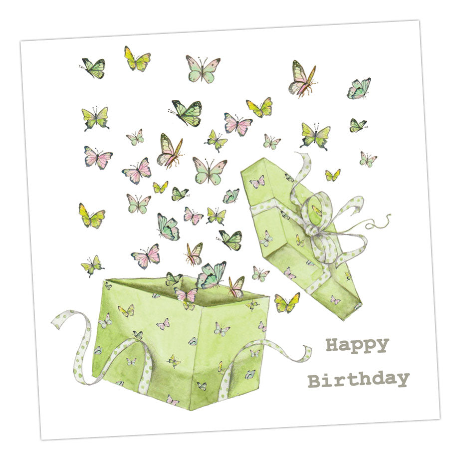 Presents and Butterflies Birthday Card