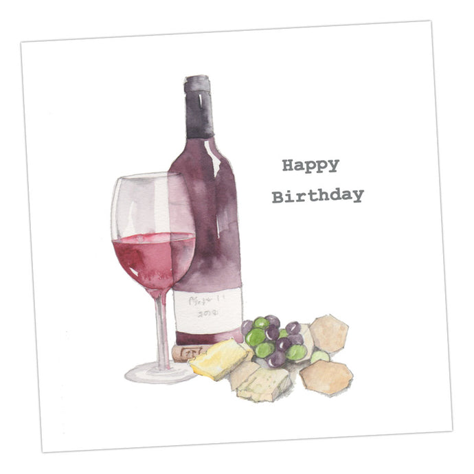 Cheese & Wine Birthday Card