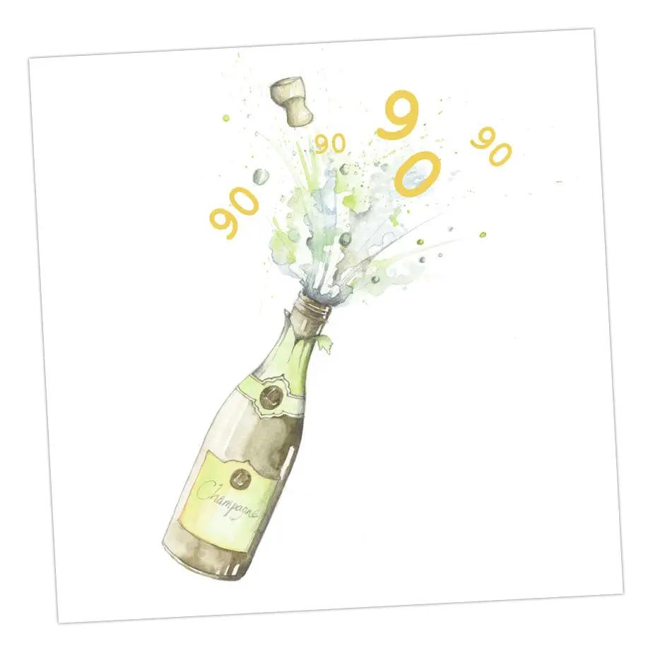Champagne 90th Card Greeting & Note Cards Crumble and Core   