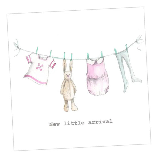 Little Pink Washing Line Greeting & Note Cards Crumble and Core   
