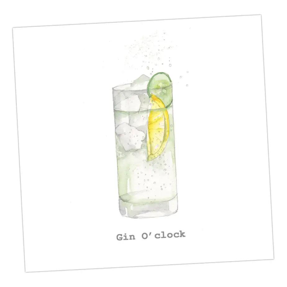 Gin O'Clock Card Greeting & Note Cards Crumble and Core   
