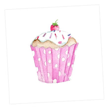Load image into Gallery viewer, Strawberry Cupcake Card Greeting &amp; Note Cards Crumble and Core   
