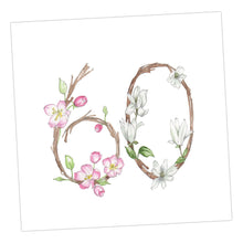 Load image into Gallery viewer, Floral Numbers 60th Card Greeting &amp; Note Cards Crumble and Core   
