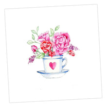 Load image into Gallery viewer, Flowers in a Teacup Card Greeting &amp; Note Cards Crumble and Core   
