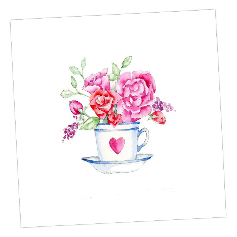 Flowers in a Teacup Card Greeting & Note Cards Crumble and Core   