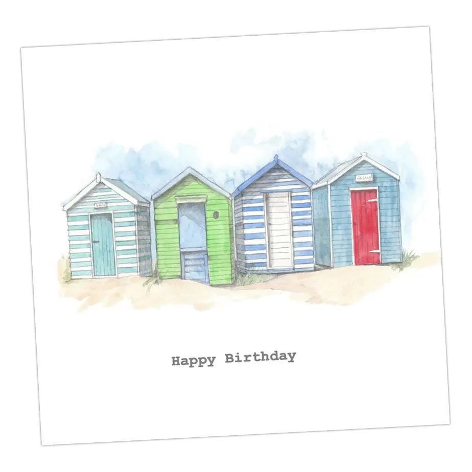 Beach Huts Birthday Card Greeting & Note Cards Crumble and Core   