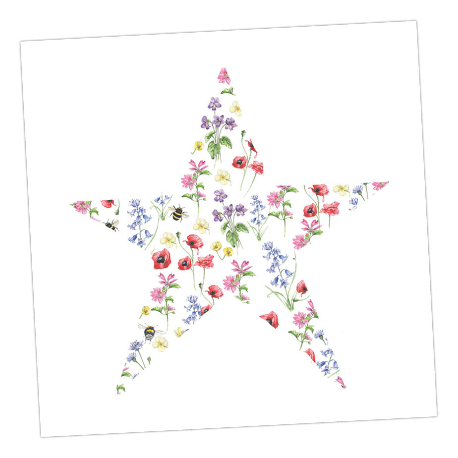Cut Out Floral Star Greeting Card Greeting & Note Cards Crumble and Core   