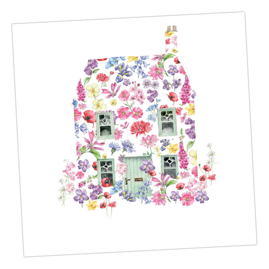 Cut Out Floral House Card