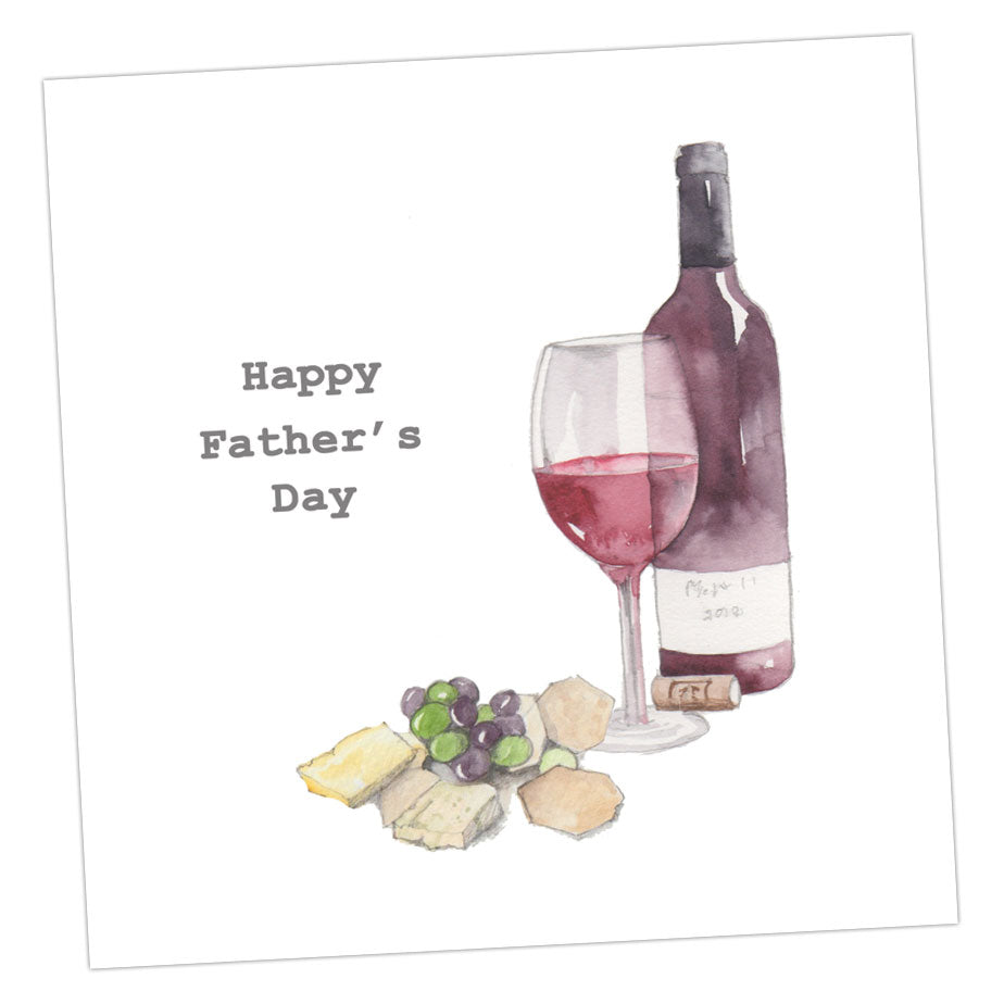 Cheese & Wine Father's Day Card Greeting & Note Cards Crumble and Core   