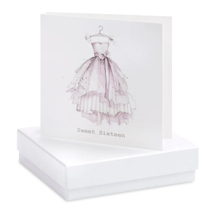 Boxed Sweet Sixteen Dress Earring Card Crumble and Core Crumble & Core