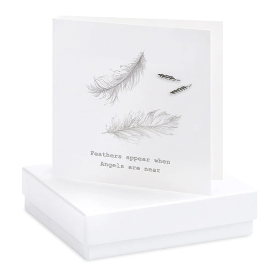 Boxed Feathers Are Near Earring Card Earrings Crumble and Core White  