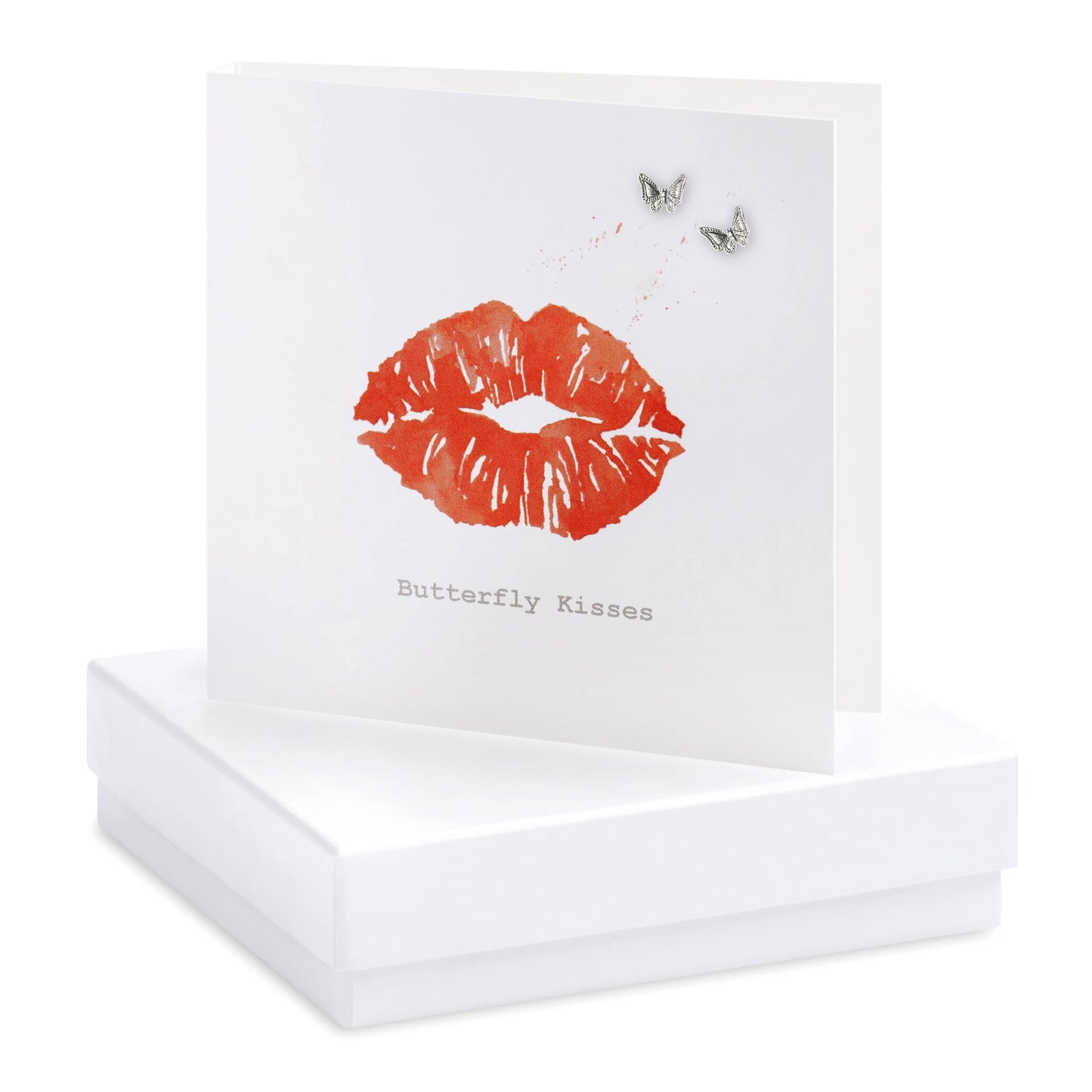Boxed Earring Card Lips Butterfly Kisses Earrings Crumble and Core   