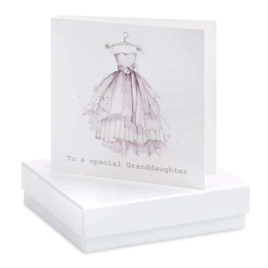 Boxed Granddaughter Dress Earring Card Earrings Crumble and Core White  