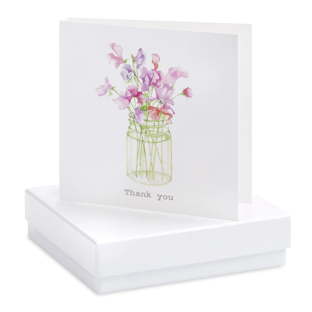 Boxed Sweet Pea Thank You Earring Card Crumble and Core Crumble & Core