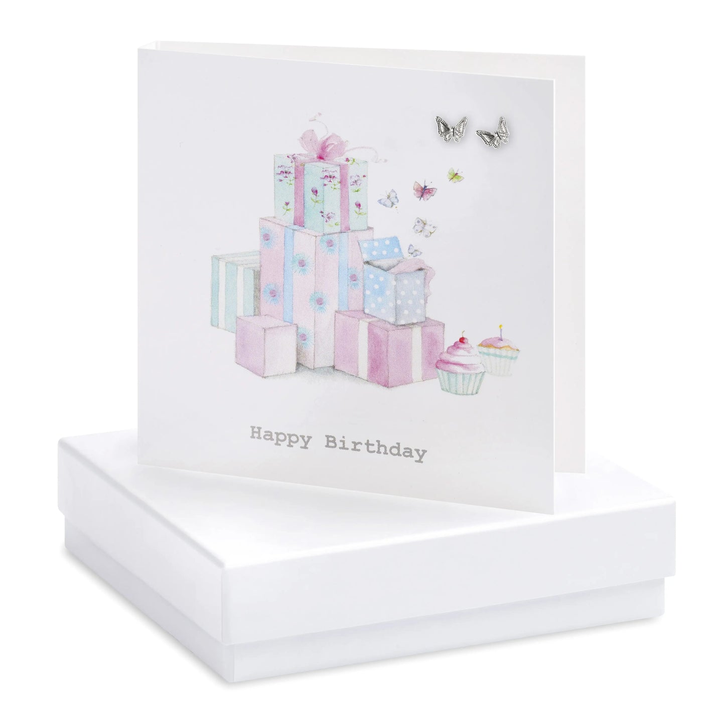 Boxed Birthday Presents Earring Card Earrings Crumble and Core White  