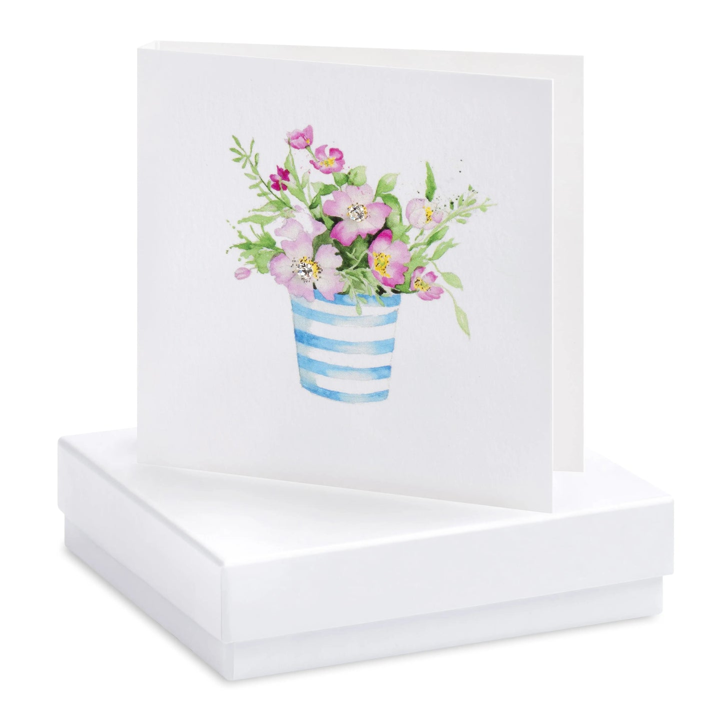 Boxed Pot of Flowers Earring Card Earrings Crumble and Core White  