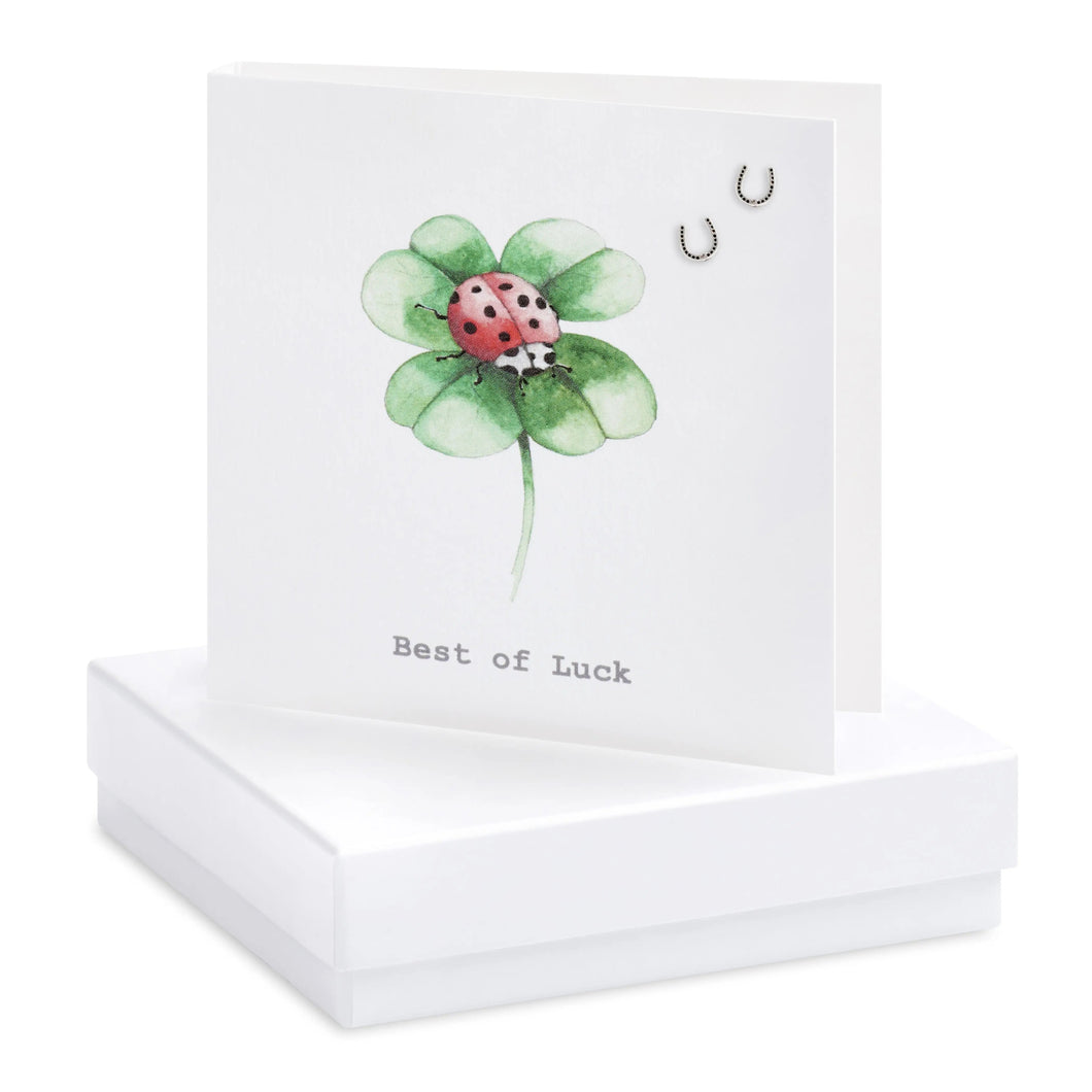 Boxed Four Leaf Clover Earring Card Earrings Crumble and Core   