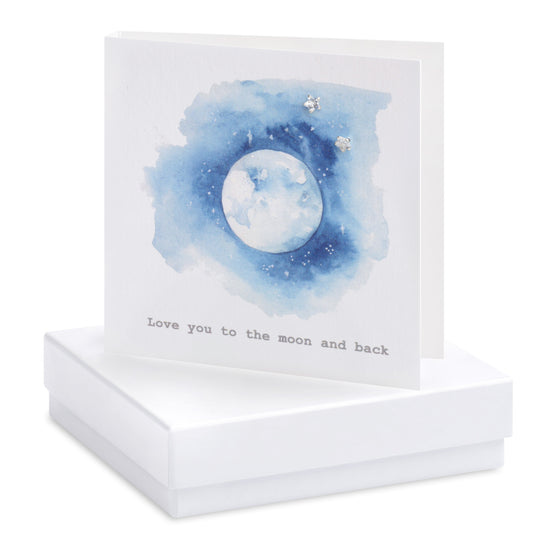 Boxed Love You To The Moon..Earring Card Earrings Crumble and Core White  