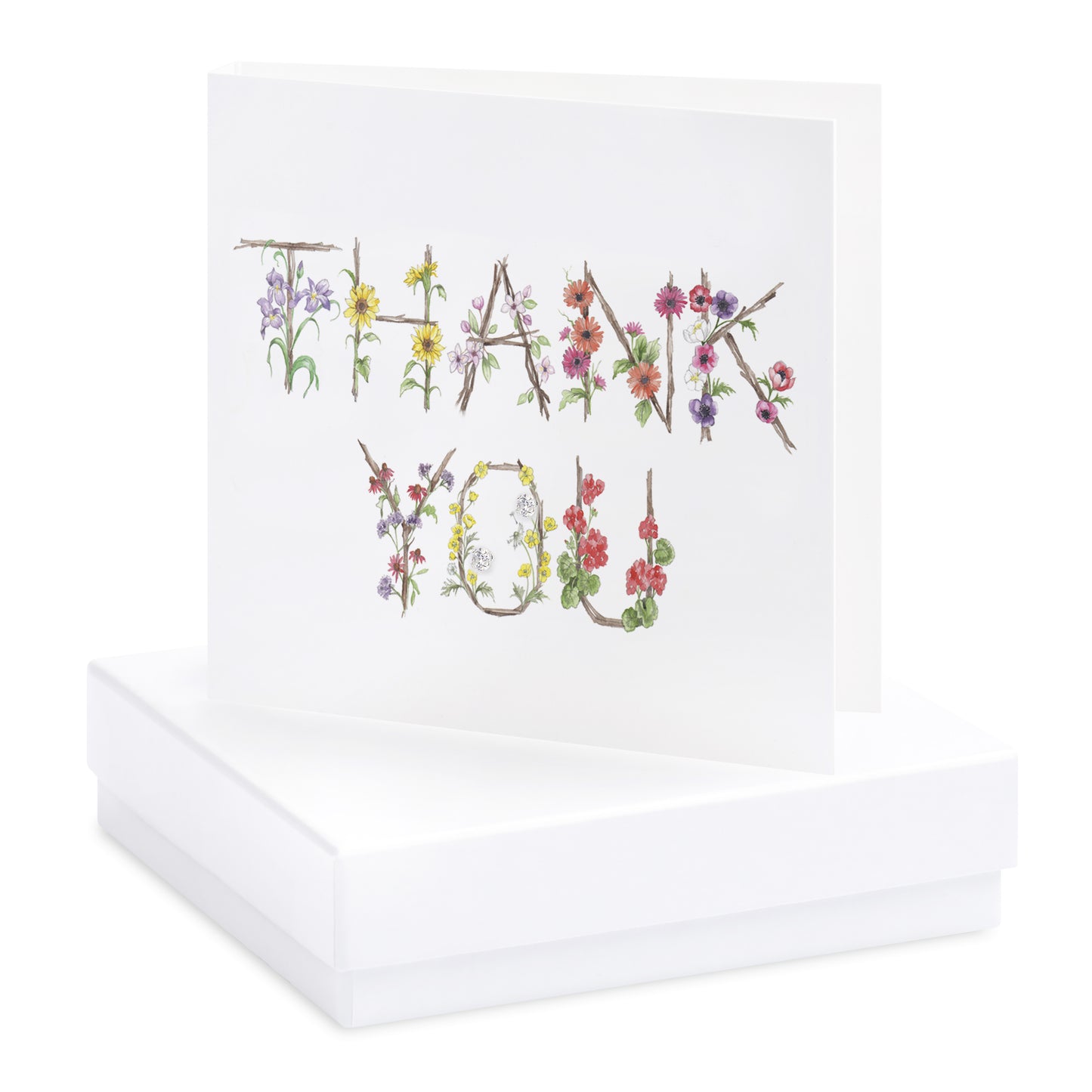 Thank You Floral Earring Card Earrings Crumble and Core   