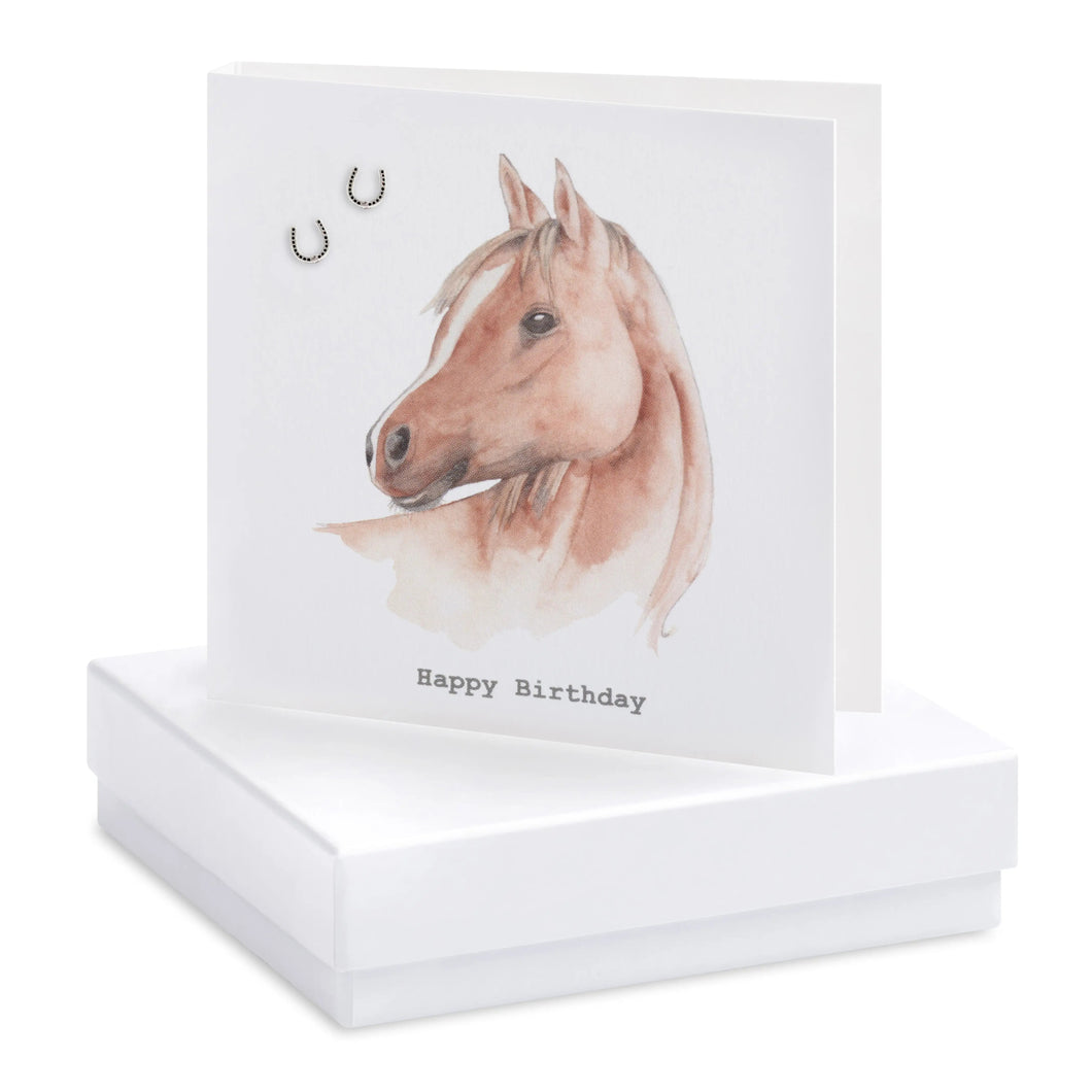 Boxed Horse Birthday Earring Card Earrings Crumble and Core   