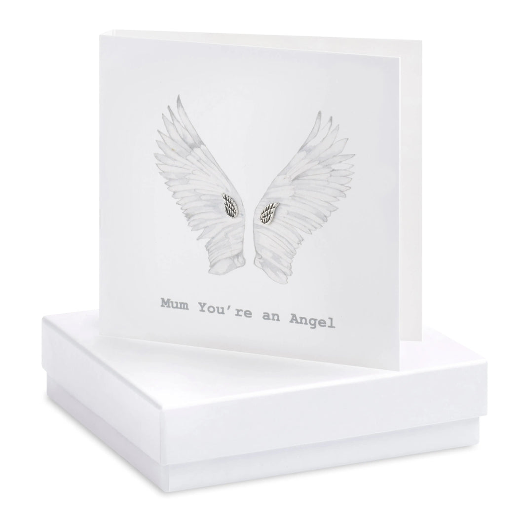 Boxed Mum You're an Angel Earring Card Earrings Crumble and Core   