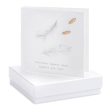 Load image into Gallery viewer, Boxed Feathers Appear When Angels Are Near Earring Card Crumble and Core Crumble &amp; Core
