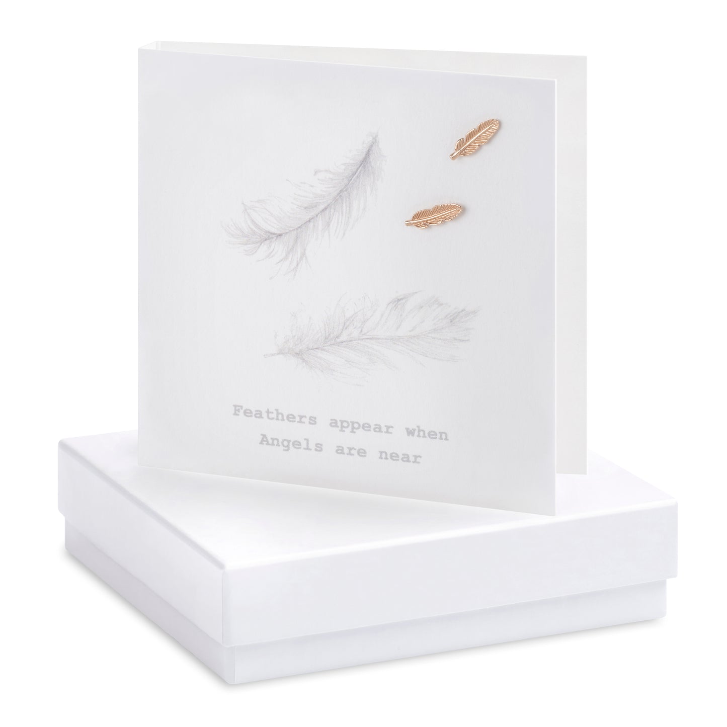 Boxed Feathers Appear When Angels Are Near Earring Card Earrings Crumble and Core   