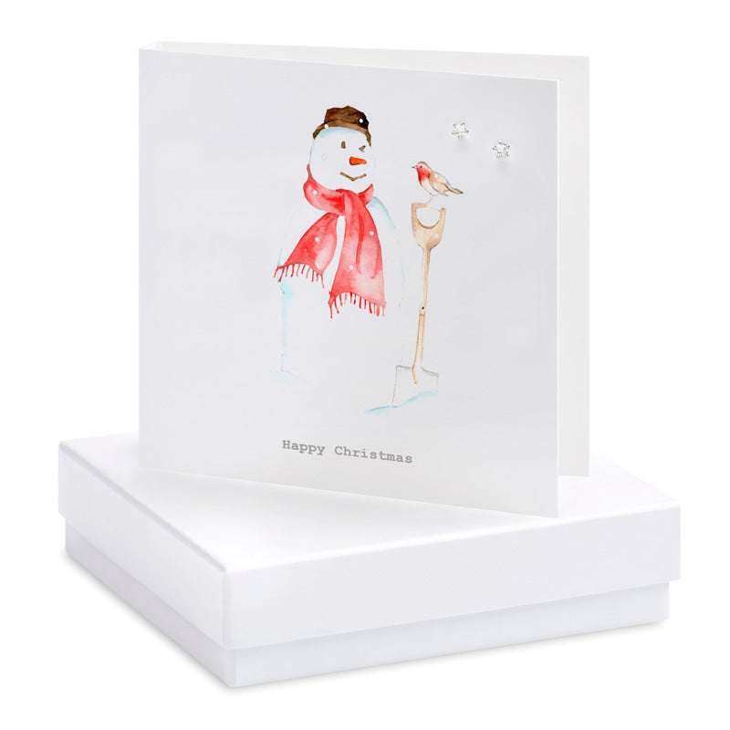 Boxed Christmas Snowman Earring Card