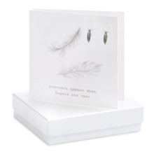 Carica l&#39;immagine nel visualizzatore di Gallery, Feathers Appear Hoop Earring Card Earrings Crumble and Core   
