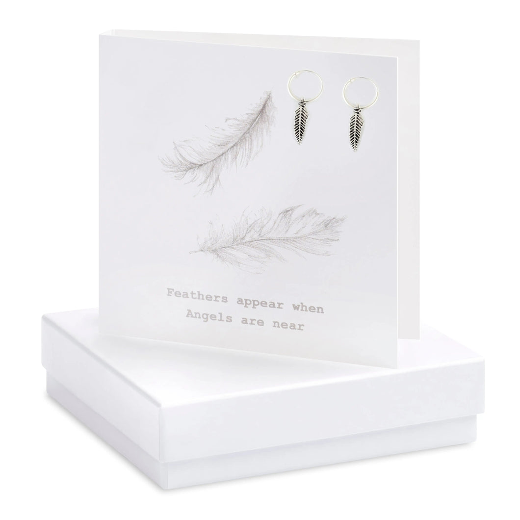 Feathers Appear Hoop Earring Card Earrings Crumble and Core   