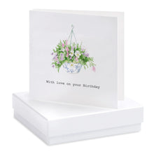 Carica l&#39;immagine nel visualizzatore di Gallery, Boxed Hanging Basket Birthday Earring Card Earrings Crumble and Core White  
