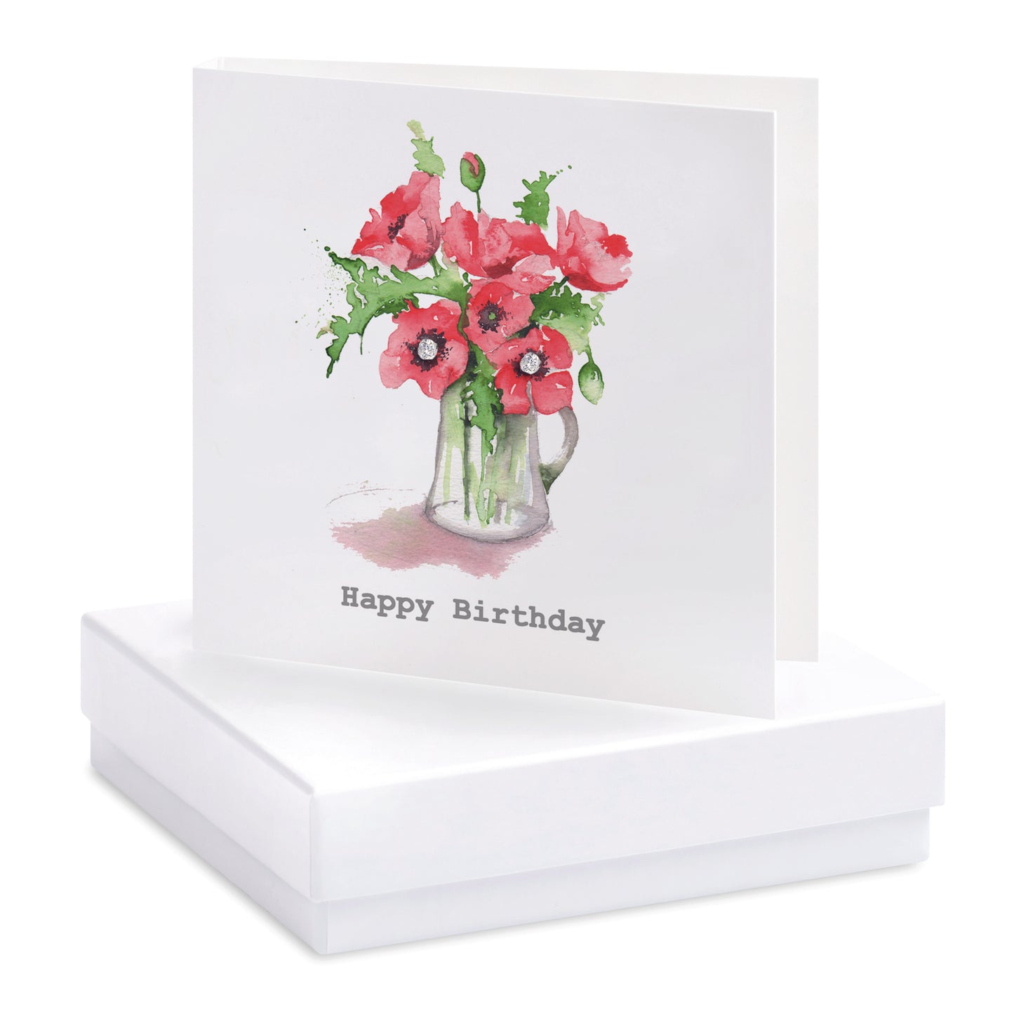 Boxed Poppy Birthday Earring Card Earrings Crumble and Core   