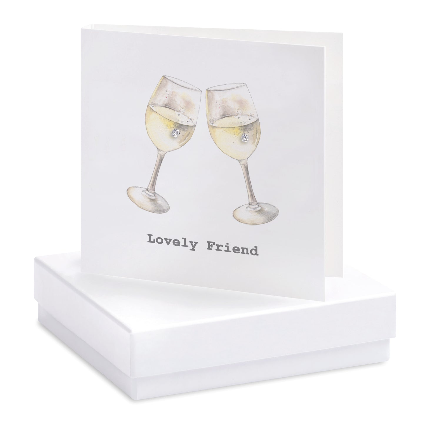 Boxed Wine Lovely Friend Earring Card Earrings Crumble and Core White  