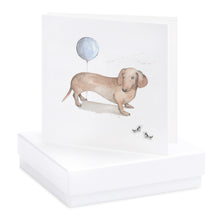 Carica l&#39;immagine nel visualizzatore di Gallery, Boxed Sausage Dog Earring Card Earrings Crumble and Core White  
