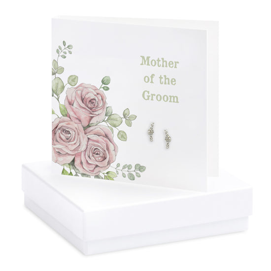 Boxed Rose Mother of the Groom Earring Card Earrings Crumble and Core   