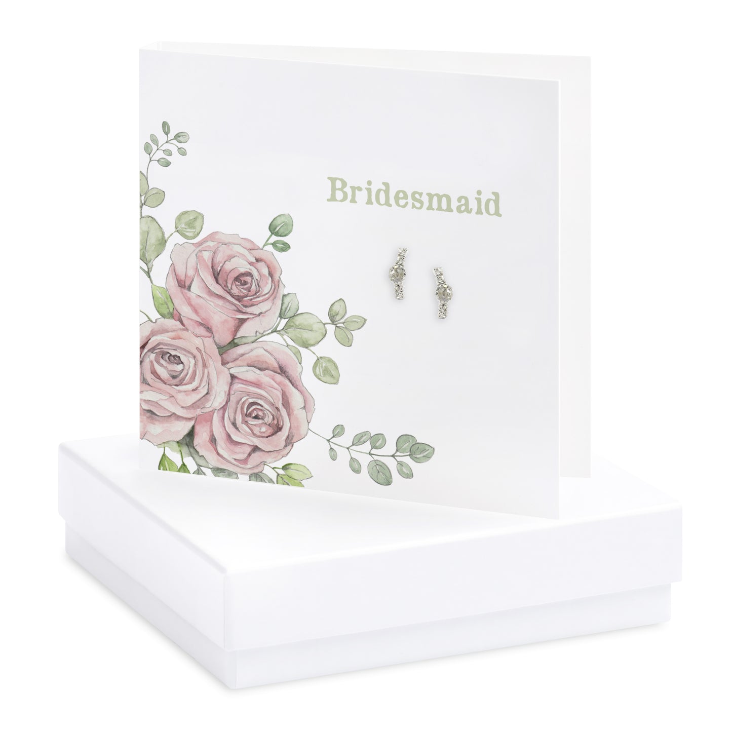 Boxed Rose Bridesmaid Earring Card Earrings Crumble and Core   