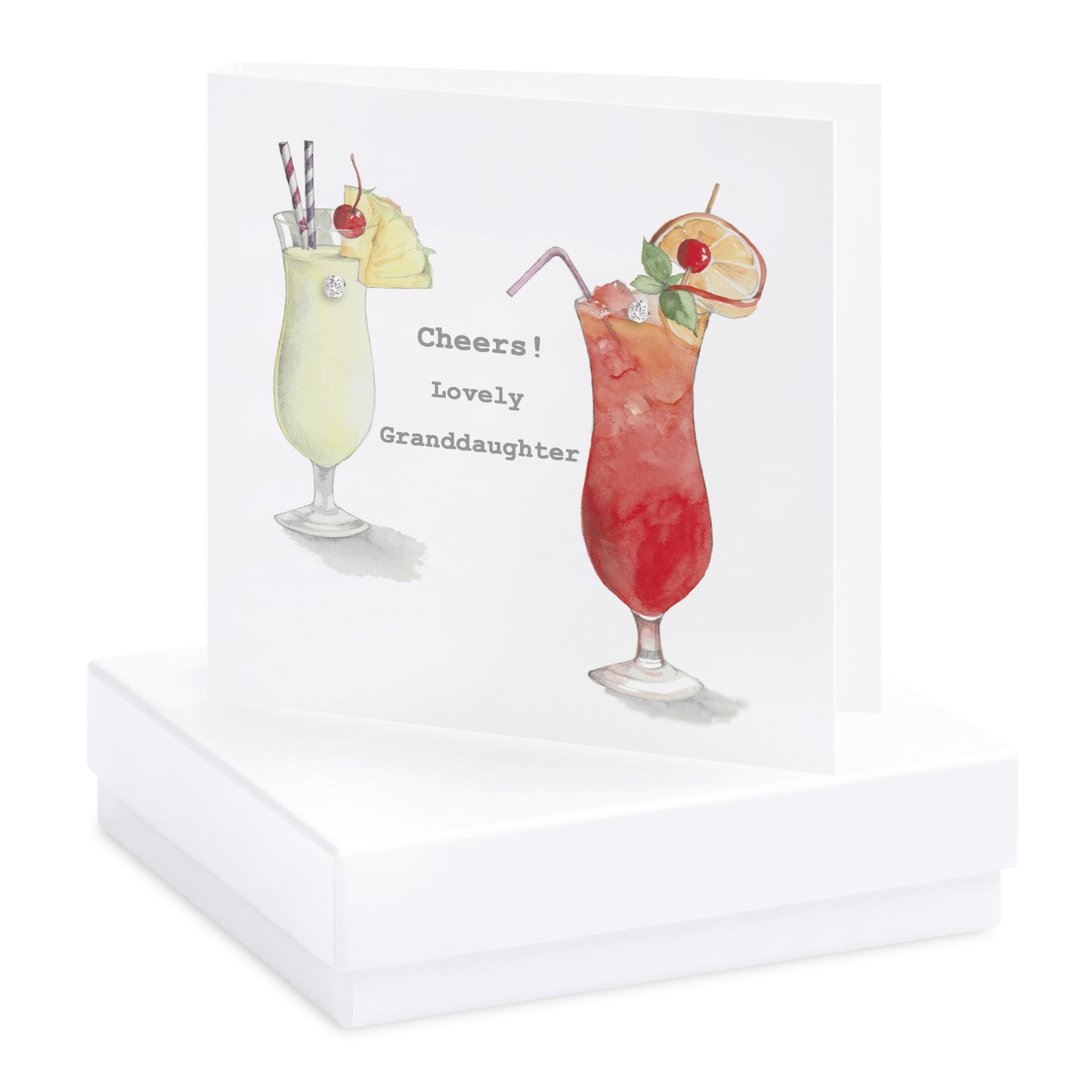 Boxed Granddaughter Cocktail Earring Card Earrings Crumble and Core   