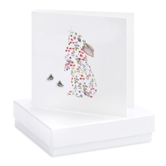 Boxed Cut Out Floral Rabbit Earring Card Earrings Crumble and Core   