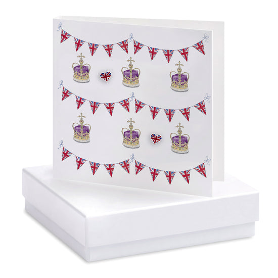 Coronation Crown and Bunting Earring Card Jewelry Crumble and Core   