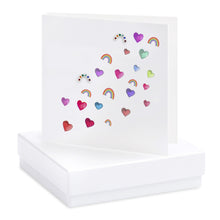 Load image into Gallery viewer, Boxed Rainbows &amp; Hearts Card Earrings Crumble and Core   
