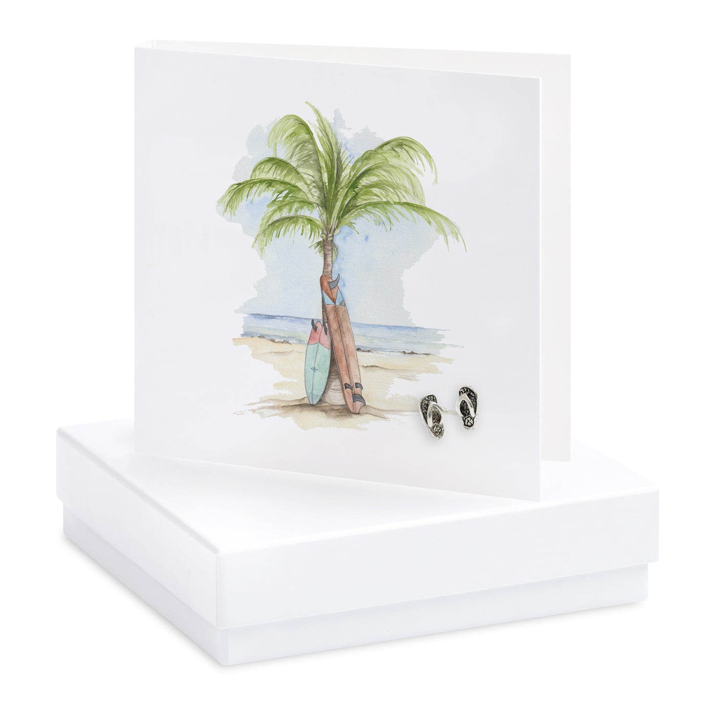 Boxed Surfboard Earring Card Earrings Crumble and Core White  