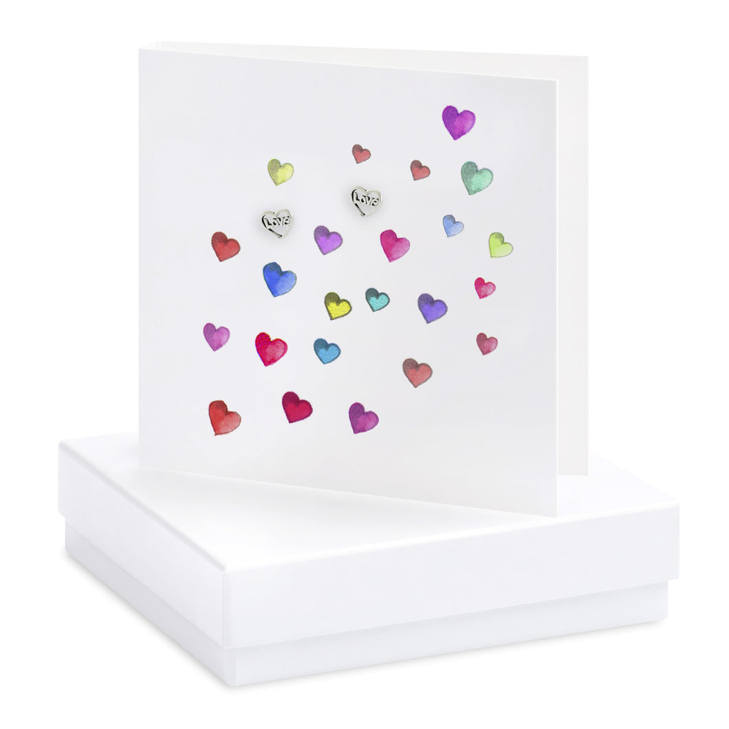 Boxed Hearts with Love Earring Card Earrings Crumble and Core   