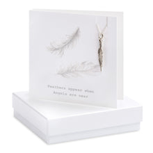 Load image into Gallery viewer, Boxed Feather Necklace Card Crumble &amp; Core
