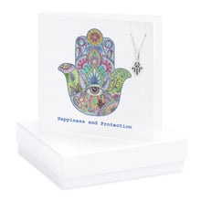 Load image into Gallery viewer, Boxed Hamsa Necklace Card Crumble &amp; Core
