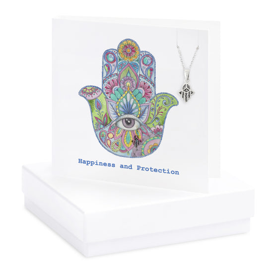 Boxed Hamsa Necklace Card Necklaces Crumble and Core   