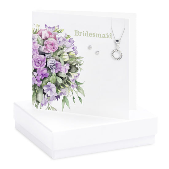 Boxed Floral Bridesmaid Necklace & Earring Card Jewelry Sets Crumble and Core   